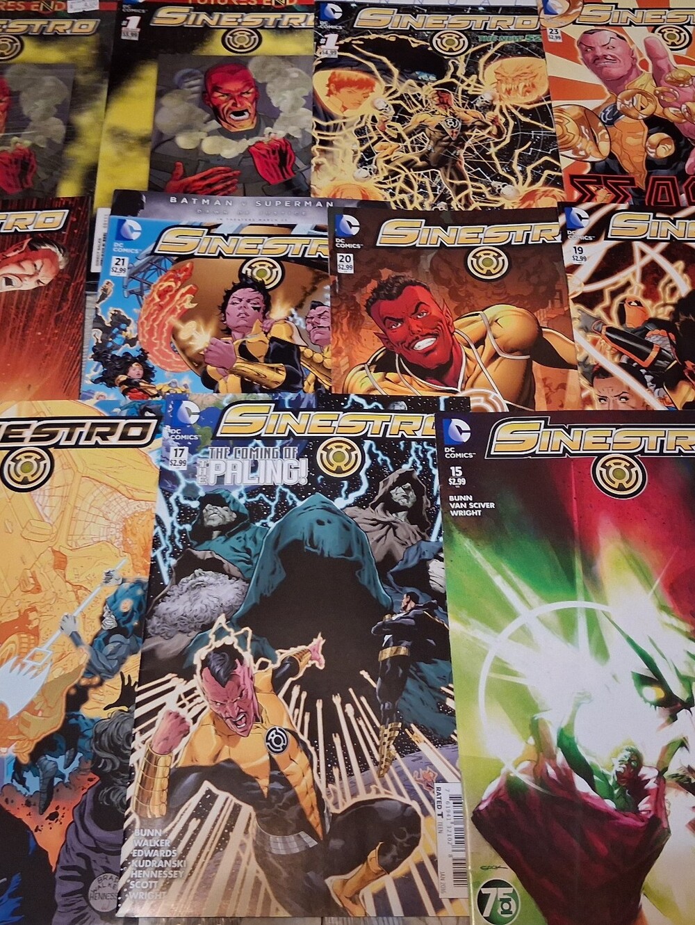 DC Comics Sinestro comic book lot 2015 Cullen Bunn 15,17-23, annual 1, Futures E